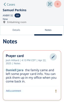 Note marked as important