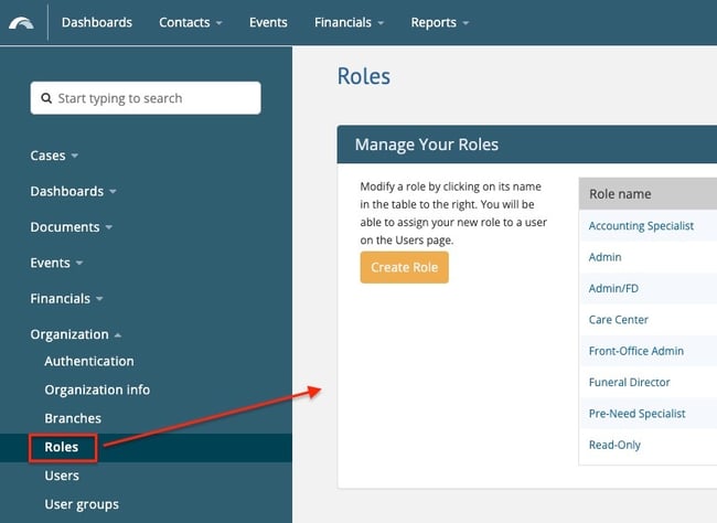 roles settings