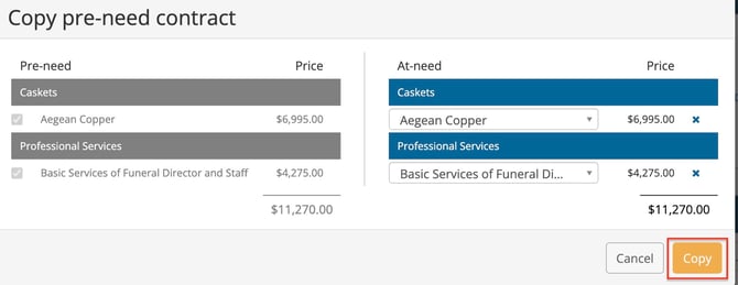 copy contract button