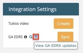 GA EDRS list icon to view history