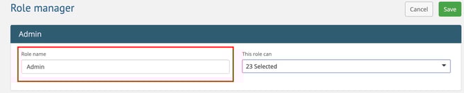 Role name field