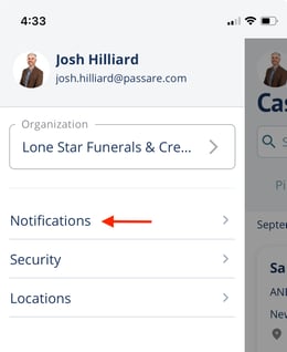 Profile Settings > Notifications