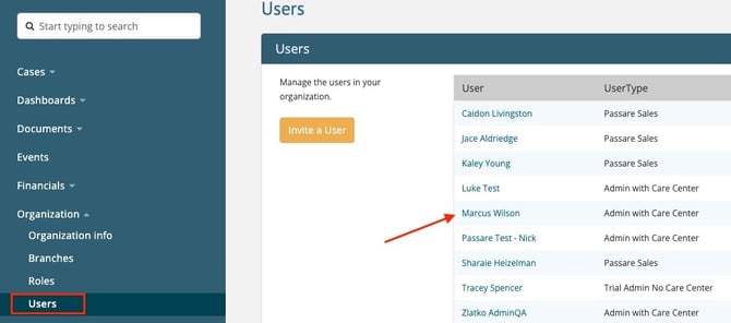 Users settings