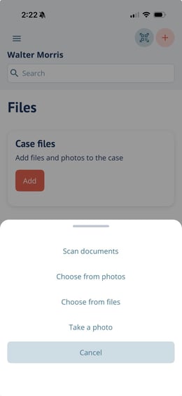 Add Case Files options