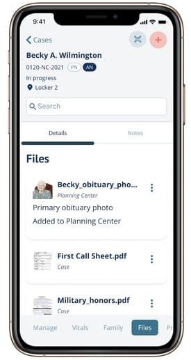 Case Files page