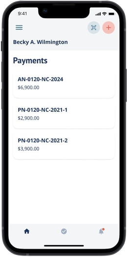 Payments page
