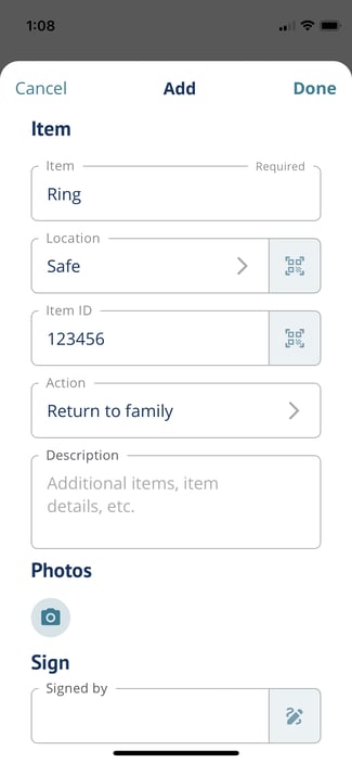 Add item fields