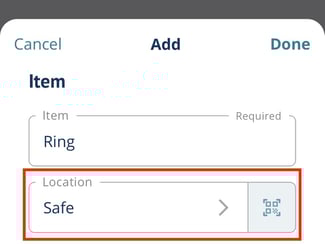 Assign location to items