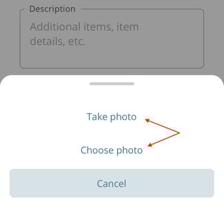 Take or choose photo