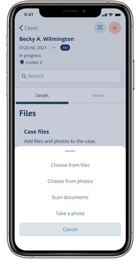 Add Case Files options