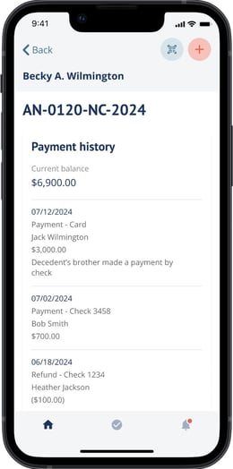 Payment history
