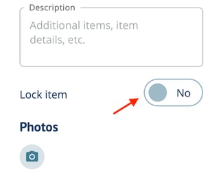 Lock item toggle