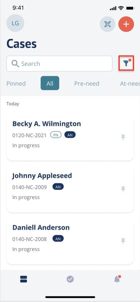Filter icon with filters applied