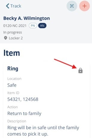 Lock icon on Item details page
