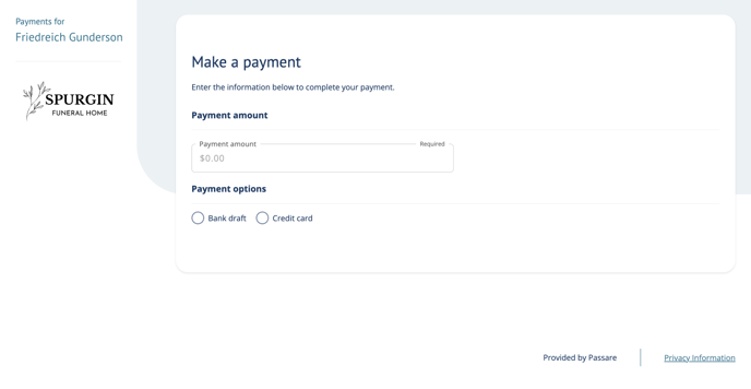 Payments page in Planning Center