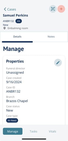Manage page