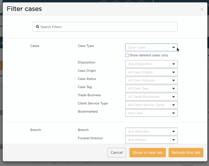GiF showing:  Filter by as many options as you'd like. You can also apply Includes/Doesn't include to your filter. 