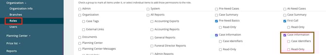 Case Information At-Need permission