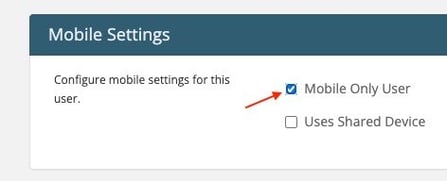 Mobile only settings