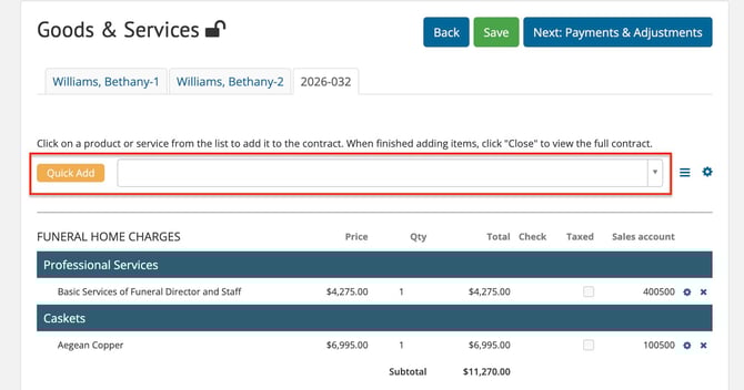 Add G&S to contracts