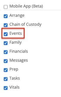 Events permission