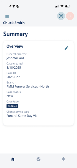 Case Summary page