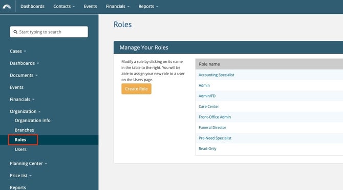 Roles page 