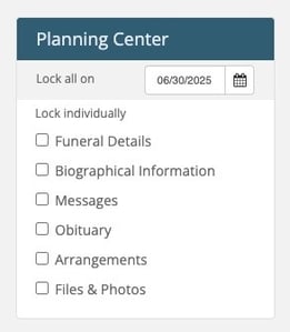 Planning Center sidebar within a case