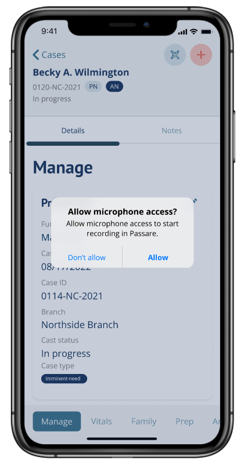 Notification for microphone access request