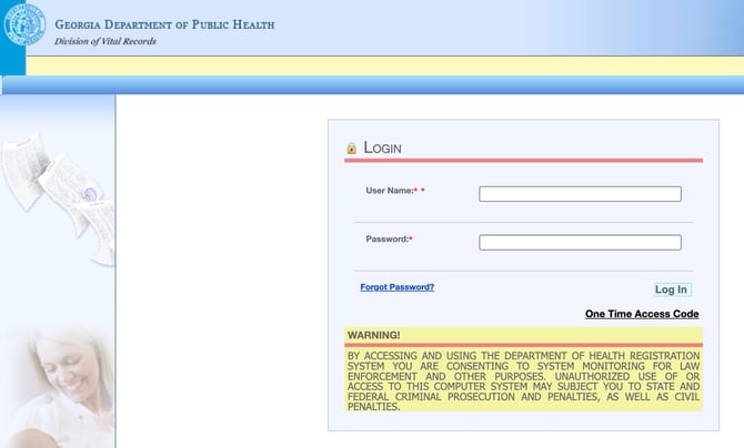 GAVERS Login screen