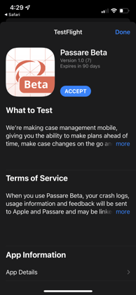 Accept beta app invitiation