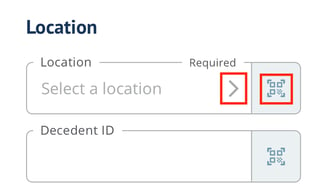 Location field showing arrow and scanner tool options