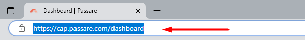 Once signed into Passare, highlight and copy the URL at the top of the page