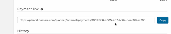 Gif of payment link copy