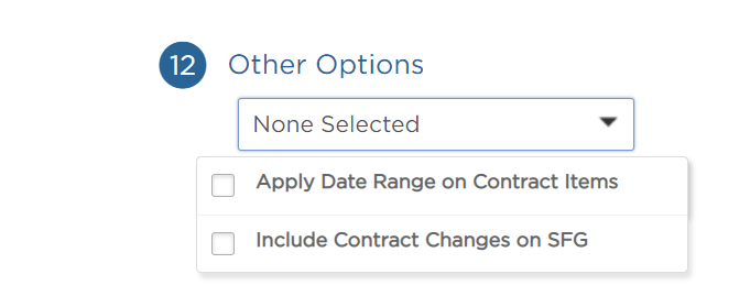 select other options and include contract changes on SFG