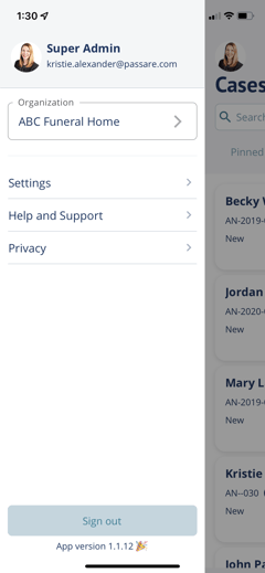 profile settings screenshot