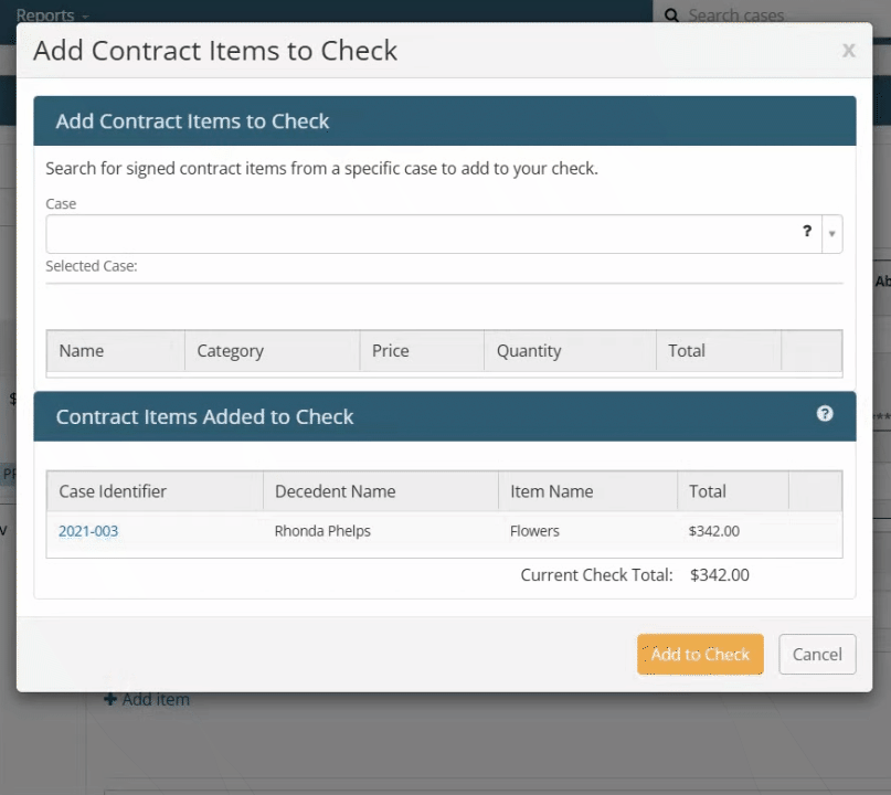 Add items to Case Related check