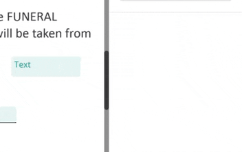 GIF of changing font size and typing in text field