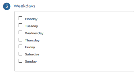 Weekdays setting