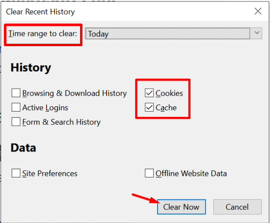 clearing cache and cookies microsoft edge