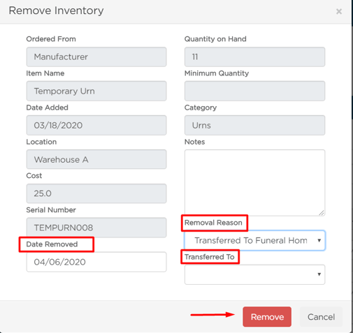 Remove Inventory required fields