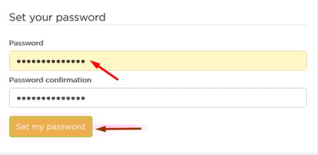 Set & confirm your password