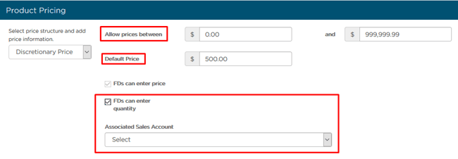 Discretionary Price:  Allows you to adjust the price of the item on the contract.