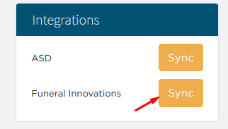 orange sync button for Funeral Innovations