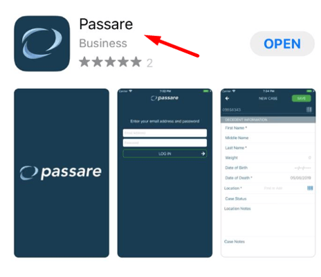 Download Passare app from the App Store