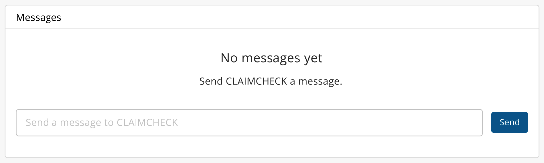 Claimcheck Status & Messaging