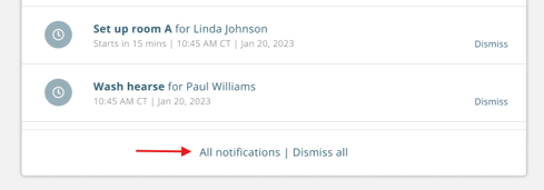 All notifications link