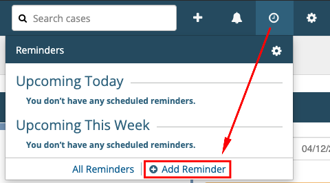 Select the Clock icon at the top of the screen and Add Reminder. 
