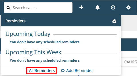 If you're not included in the Send reminder to, you can view All Reminders.