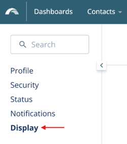 Display selected in left menu